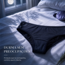 Calcinha RESGUARDO sobre a cama com mascara de dormir e lavanda - Durma sem preocupacoes