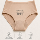 Calcinha Absorvente Calmya em vista frontal, acabamento sem costuras aparentes